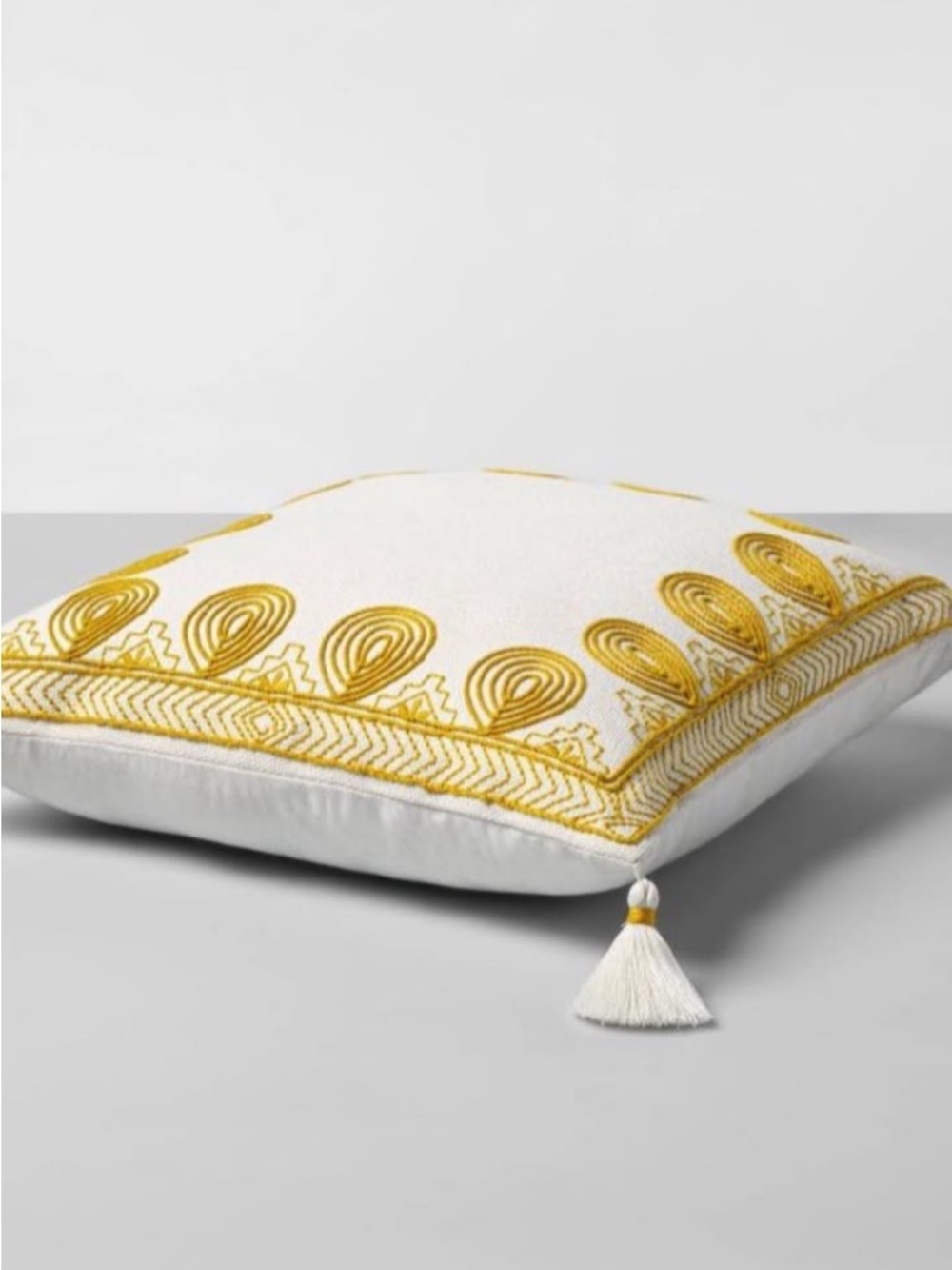 Opalhouse w/Jungalow Yellow Embroidered Accent Pillow